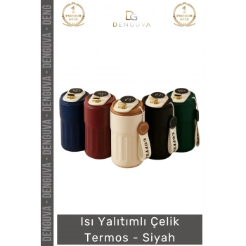 #Termos Paslanmaz Vakum İzolasyonlu Sızdırmaz Mat 304 Kalite Taşınabilir Çelik Termos Siyah