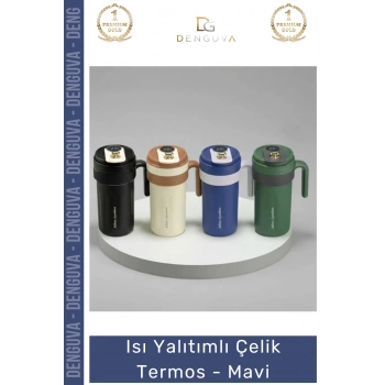 #Termos Sızdırmaz Vakumlu Isı Korumalı Paslanmaz Dayanıklı Ergonomik Modern Şık Çelik Termos Mavi