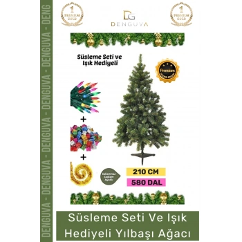 #NoelPaketi Yılbaşı Çam Ağacı Sık Dallı Kaliteli Lüks Dekoratif Büyük Boy Noel Paketi 210 Cm 580 Dal