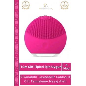 #MasajAleti Şarjlı Su Geçirmez Yüz Yıkama Fırçası 5 Modlu Hijyenik Şık Cilt Temizleme Masaj Aleti