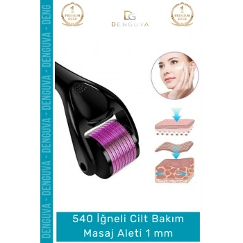 #MasajAleti 540 Titanyum İğneli Derma Roller Cilt Bakım Akne Leke Karşıtı Yenileme Masaj Aleti 1 mm