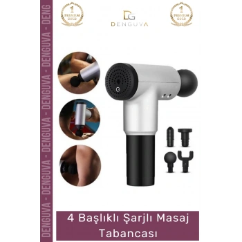 #MasajTabancası Profesyonel Sessiz Titreşimli 4 Başlıklı Taşınabilir Kas Gevşetici Şarjlı Masaj Tabancası