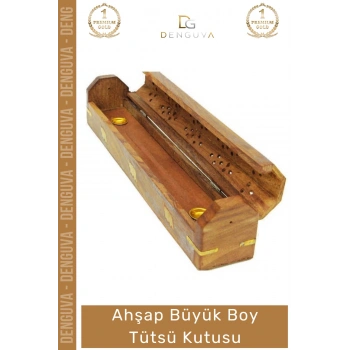 #TütsüKutusu Ahşap El Yapımı El Boyaması Desenli Dekoratif Saklama Bölmeli Hazneli Büyük Tütsü Kutusu