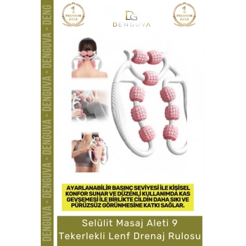 #MasajAleti Selülit Masaj Aleti Sıkılaştırıcı Kan Dolaşımı 9 Tekerlekli Lenf Drenaj Rulo