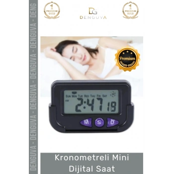 #DijitalSaat Otomobil Ev Ofis Masaüstü Alarm Tarih Portatif Hassas Kronometreli Mini Dijital Saat