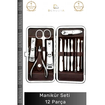 #ManikürSeti Profesyonel Paslanmaz Çelik Deri Çantalı Tırnak Bakım Hijyen Manikür Seti 12 Parça