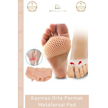 #ParmakPadi Ergonomik Hava Kanallı Kaymaz Topuklu Ayakkabı Ten Rengi Jel Orta Parmak Metatarsal Pad