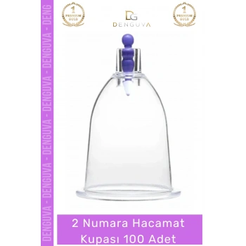 #HacamatKupası Steril Vakumlu Kaliteli Pürüzsüz Plastik Terapi Kupa Seti 2 Numara Hacamat Kupası - 100 Adet