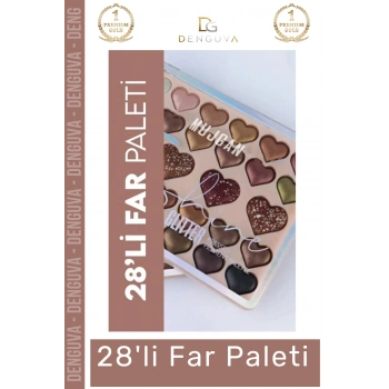 #FarPaleti Sedefli Shine Kalp Tasarım 56 Renk Profesyonel Yoğun Pigment Tozutmaz Far Paleti 2li Set