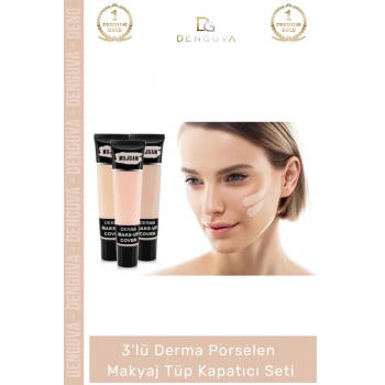#KapatıcıSet Profesyonel Derma Porselen 3lü Aydınlatıcı Kontur Kapatıcı Makyaj Tüp Kapatıcı Seti
