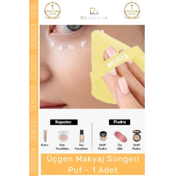 #MakyajSüngeri Profesyonel Yumuşak Puf Göz Altı Kapatıcı Fondöten Pudra Uygulama Üçgen Makyaj Süngeri
