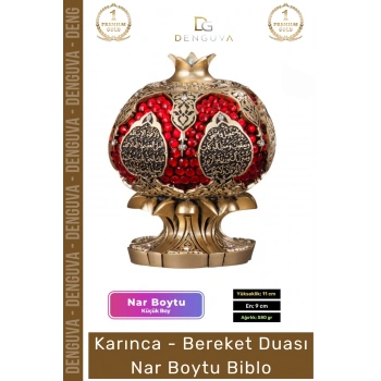 #Biblo Nakkaş Polyester Küçük Boy Dekoratif Sarı Obje Şık Hediyelik Ayetel Kürsi Bereket Nar Boytu Biblo
