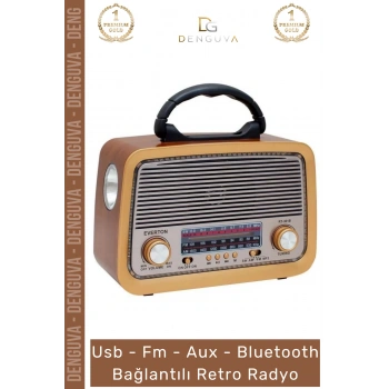 #Radyo Bluetooth Hoparlör MP3 Çalar USB SD Kart Girişli Şarjlı Retro Sd Dekoratif Nostaljik Radyo