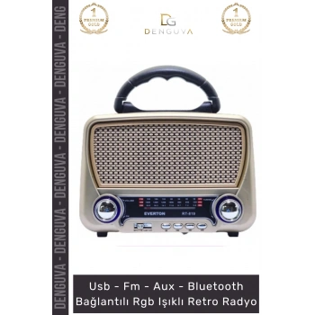 #Radyo RT819 Solar Enerjili Bluetooth Fenerli Nostalji Taşınabilir Ses Sistemi Mp3 Player Müzik