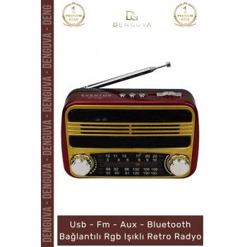 #Radyo Nostaljik Radyo Çift Hoparlörlü Bluetooth USB TF Card Girişli Mp3 Player Müzik Kutusu