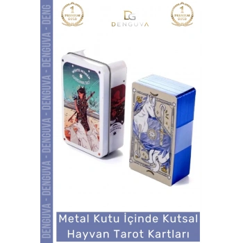 #Tarot Beyaz Numen Tarot Teneke Metal Kutu Kutsal Hayvan PDF Kılavuzu Divination Kader 78 Adet