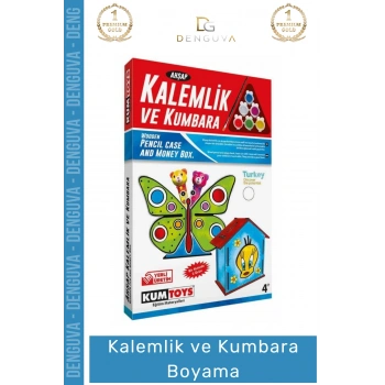 #Kalemlik Eğitici Boyanabilir Kendin Yap Lazer Kesim MDF Hobi Hediye Ahşap Kalemlik Kumbara 2li Seti