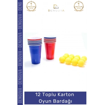 #OyunBardağı Renkli Büyük Boy Bira Kupası Karton Set Eğlenceli Aktivite Dayanıklı 12 Toplu Oyun Bardağı