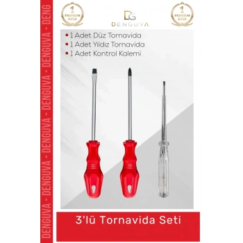 #TornavidaSeti Profesyonel Dayanıklı Mıknatıslı Uçlu Ergonomik 3lü Tornavida Seti