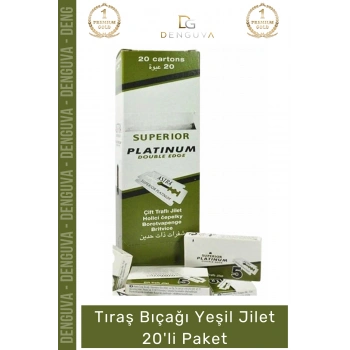 #Jilet Paslanmaz Çelik Profesyonel Seri Berber Kalitesi Keskin Bıçak Yeşil Jilet 20li Paket