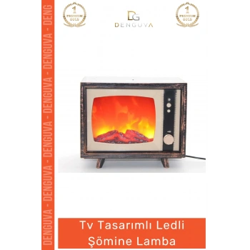 #Lamba Dekoratif Pilli Modern Dumansız Estetik TV Görünüm Isıtıcı Tasarımlı Ledli Şömine Lamba