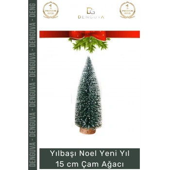 #SüsAğacı Yılbaşı Masa Üstü Dekoratif Hediyelik Süslemeli Şık Yapay Sedir Ağacı 15cm 1 Adet