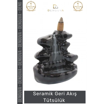 #Tütsülük İthal Seramik Dekoratif Şelale Desenli Aromalı Hediyelik Şık Oda Kokusu Biblo 11*12 Cm