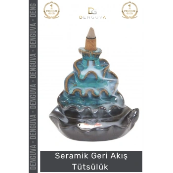 #Tütsülük İthal Seramik Dekoratif Geri Akışlı Tütsülük Estetik Hediyelik Oda Kokusu Biblo 10*11 Cm