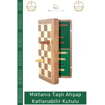 #Satranç Mıknatıslı Ahşap Katlanabilir Dekoratif Strateji Zeka Hediyesi Kutulu Satranç Oyunu 35 Cm