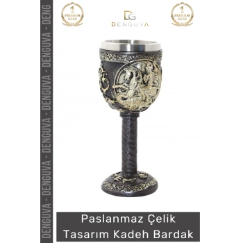#Bardak Paslanmaz Çelik Şık Tasarım 150 ml Hediye Dayanıklı Dekoratif Hijyenik Kupa Bardak 19*7 Cm