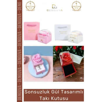 #TakıKutusu Çekmeceli Sonsuzluk Hediye Çantalı Best Wishes Modern Yüzük Gül Tasarımlı Takı Kutusu