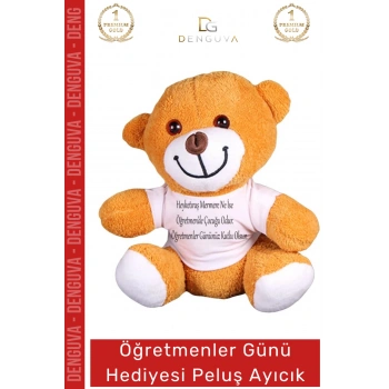 #AyıcıkSeti 25 cm Baskılı Tişörtlü Kaliteli Yumuşak Oyuncak Öğretmenler Günü Hediyesi Peluş Ayıcık