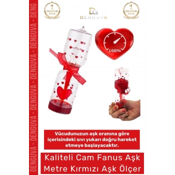 #AşkÖlçer Sihirli Cam Fanus Enerji Ölçer Hediyelik Romantik Sevgiliye Aşk Metre Kırmızı Aşkölçer