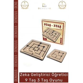 #Oyuncak Eğitici Zihinsel Gelişim Destekli Strateji Akıl Mantık Ahşap Hobi 9 Taş 3 Taş Oyun