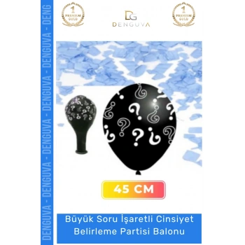 #BabyShower Büyük Balon Cinsiyet Belirleme Partisi Siyah Modern Şık Büyük Soru İşaretli Çocuk Baby Shower