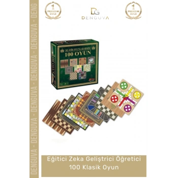 #KutuOyunu Premium Eğitici Zeka Geliştirici Öğretici Eğlence Seti Aile Arkadaş 100 Classic Oyun