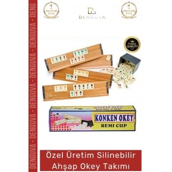 #OkeyTakımı Kir Tutmaz Çizilmeye Dayanıklı Silinebilir Doğal Konken Ahşap Okey Takımı