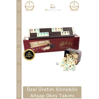 #OkeyTakımı Kir Tutmaz Çizilmeye Dayanıklı Silinebilir Altın Şık Ev Kafe Okey Takımı