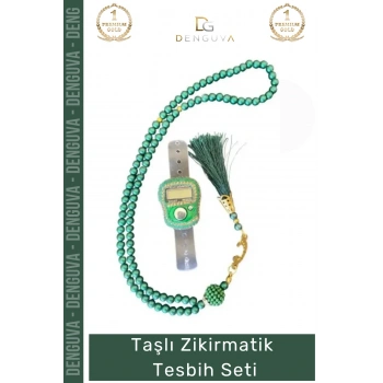 #Zikirmatik Taşlı Zikirmatik LCD Ekranlı Hafızalı Hac Umre Mevlüt Kutulu 99lu İnci Tesbih Set