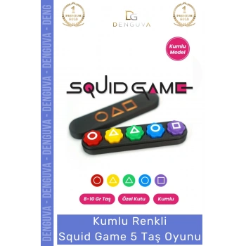 #Oyuncak Çocuk Eğitici Zeka Geliştirici Kumlu Ağır Renkli Strateji Seti Squid Game 5 Taş Oyunu