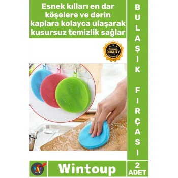 #Fırça Esnek Hijyenik Dayanıklı Kaliteli Mutfak Tükenmeyen Silikon Bulaşık Yıkama Fırçası 2 Adet