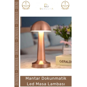 #Lamba Mantar Şarjlı Dimlenebilir Modern Tasarım Ofis Gece Okuma Dokunmatik LED Masa Lambası