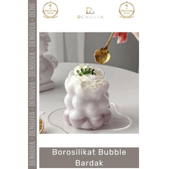 #Bardak Isıya Dirençli Şeffaf İnce Tasarım Çay Kahve Sunum Dayanıklı Borosilikat Bubble Bardak