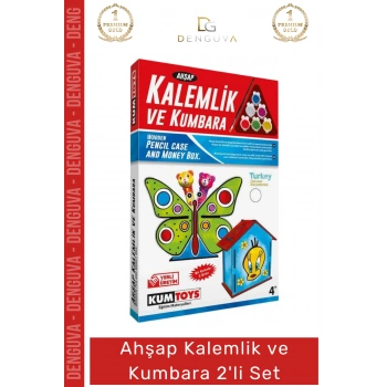 #MdfBoyama Ahşap MDF Lazer Kesim Eğitici Set Çocuk Aktivite Eğlenceli Hobi Kalemlik Kumbara Boyama