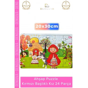 #Puzzle Eğitici Zeka Geliştirici Kaliteli Yerli Ahşap Puzzle Kırmızı Başlıklı Kız 24 Parça
