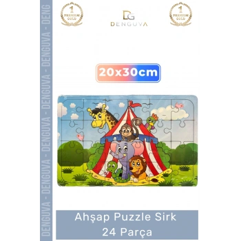 #Puzzle Eğitici Oyuncak El Göz Koordinasyonu Geliştiren Dayanıklı Ahşap Puzzle Sirk 24 Parça