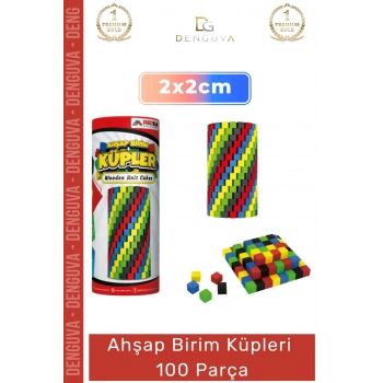 #AhşapKüpler Eğitici Doğal Materyal Geometrik Blok Zeka Geliştirici Seti Ahşap Birim Küpleri 100 Parça