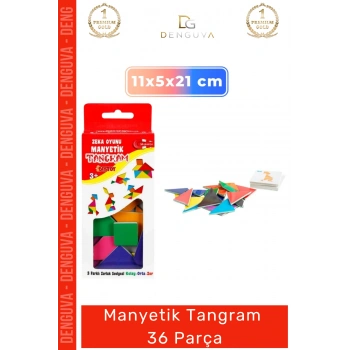 #Tangram Eğitici Zeka Oyunu Gelişim Destekli Renkli Mıknatıslı Kartlı Manyetik Tangram 36 Parça
