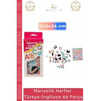 #Harfler Manyetik Alfabe Mıknatıslı Eğitici Harf Seti Buzdolabı Yazı Tahtası Türkçe İngilizce 66 Parça