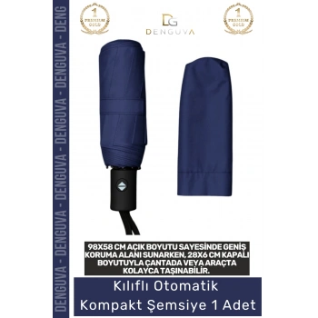 #Şemsiye Kılıflı Otomatik Su Geçirmez Dayanıklı Rüzgar Dirençli Ergonomik Kompakt Yağmur Şemsiye